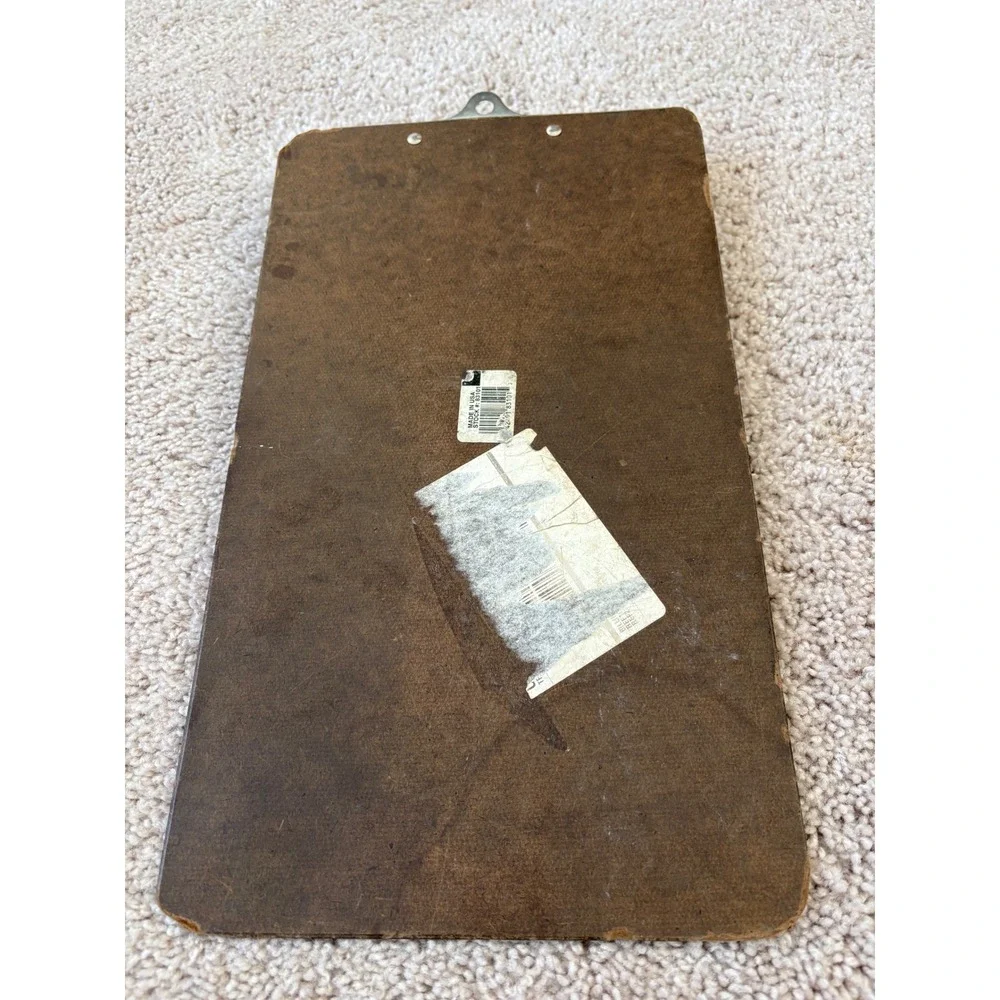Vintage UIC‎ Hardboard Clipboard 15 x 9 Metal Clip Holder Made in USA Office